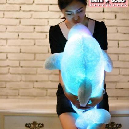 Colorful Dolphin Luminous Pillow Music Pillow Doll