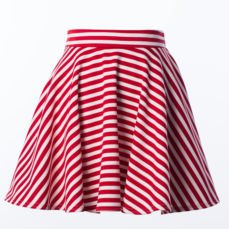A High Waist Retro Striped Skirt Big Skirt Bust Skirt