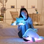 Colorful Dolphin Luminous Pillow Music Pillow Doll